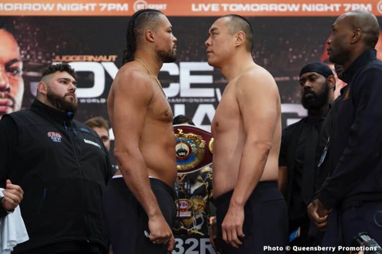 What time is Joyce vs Zhang & Mayer vs Wildheart tonight? - Boxing Image