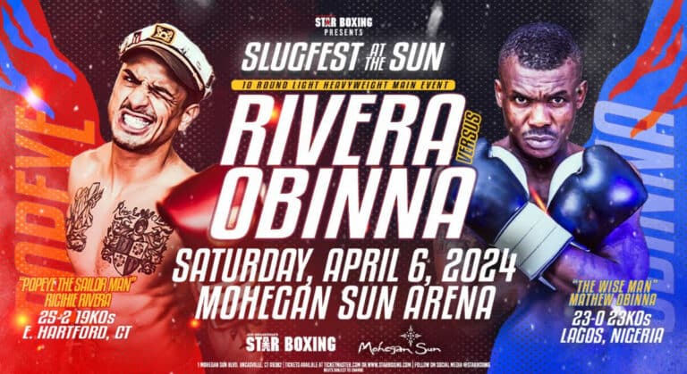 Rivera vs. Obinna at Mohegan Sun on April 6 - Boxing Image