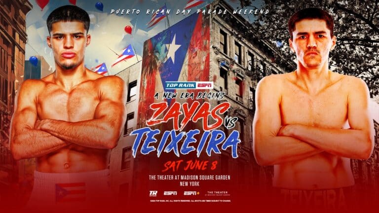 Xander Zayas-Patrick Teixeira Junior Middleweight Showdown Kicks Off Puerto Rican Day Parade Weekend - Boxing Image