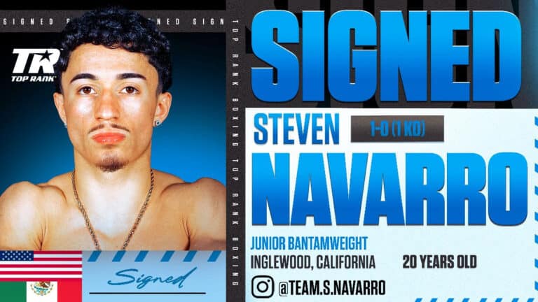 Steven “Kid Dynamite” Navarro Signs with Top Rank - Boxing Image